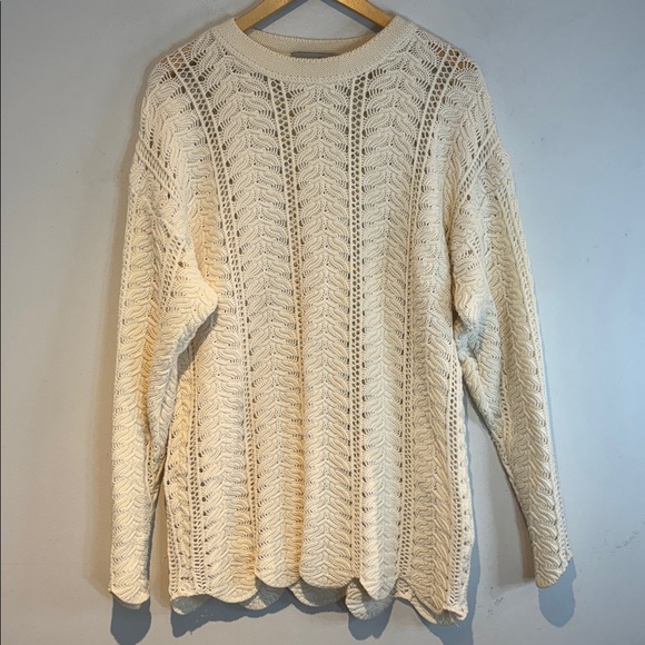 Cotton roads cream wide knit pullover sweater size Small - Picture 5 of 10